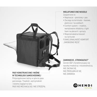 Tepelně izolovaný přepravní batoh, HENDI, 75,2L, Černá, 410x410x(H)480mm | 709801